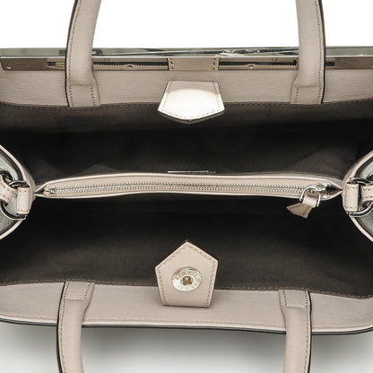 Fendi Vitello Elite Monster Eyes Studded Petite 2Jours Tote Carbone White Multicolor 5 of 6