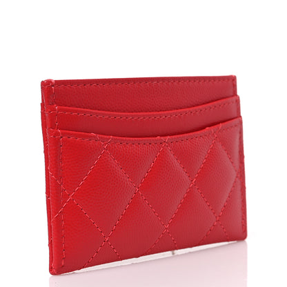 Chanel Caviar Quilted Card Holder Red 3 of 7