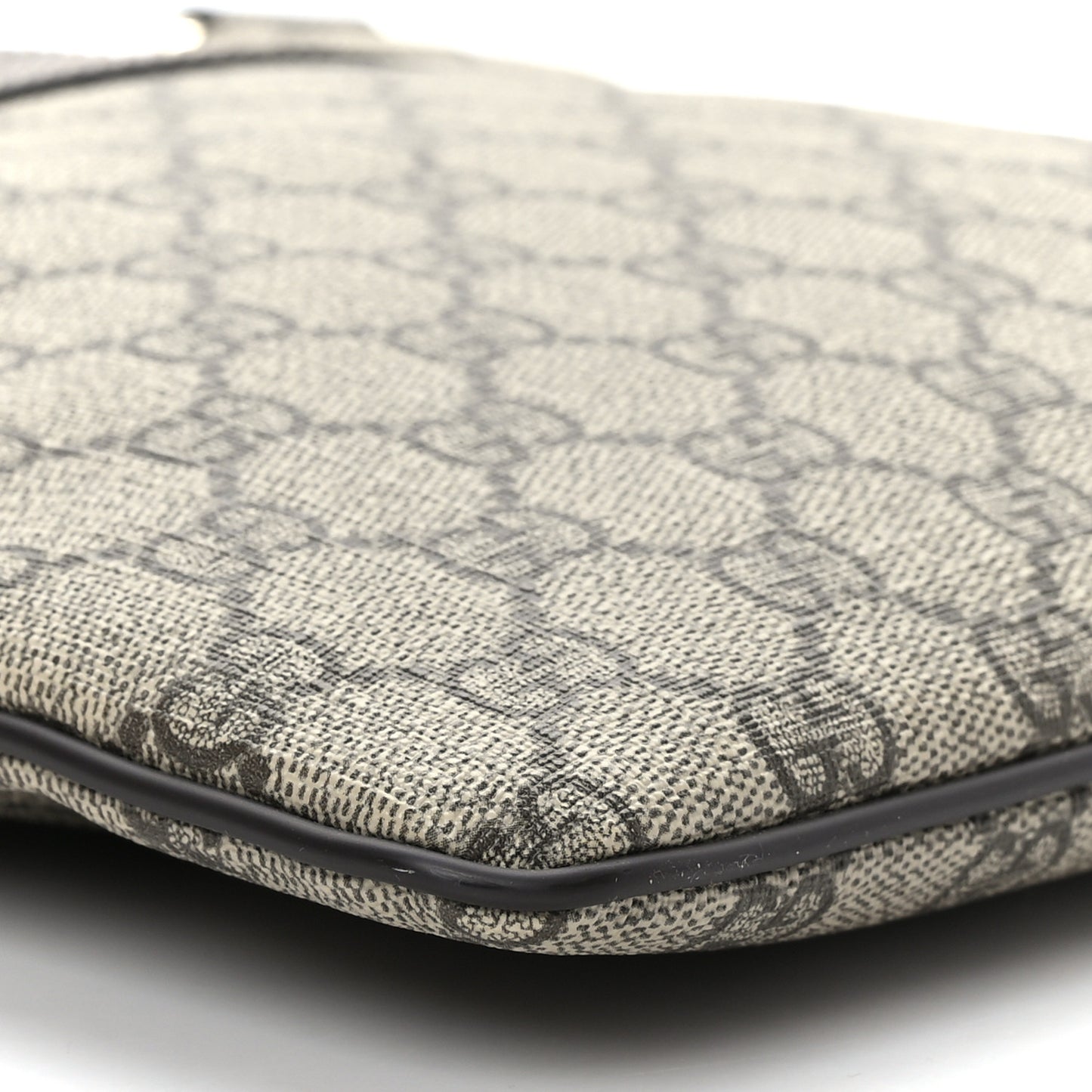 GG Supreme Monogram Selleria Calfskin Small Flat Side Zip Messenger Bag Beige Ebony Cocoa Dark Chocolate