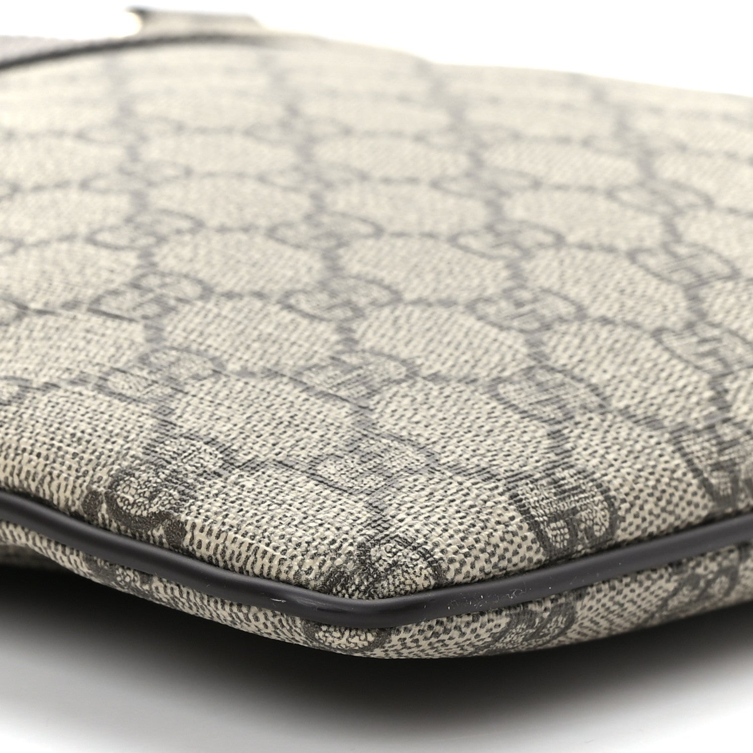 Gucci GG Supreme Monogram Selleria Calfskin Small Flat Side Zip Messenger Bag Beige Ebony Cocoa Dark Chocolate 9 of 10