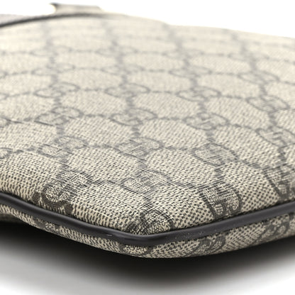 Gucci GG Supreme Monogram Selleria Calfskin Small Flat Side Zip Messenger Bag Beige Ebony Cocoa Dark Chocolate 9 of 10