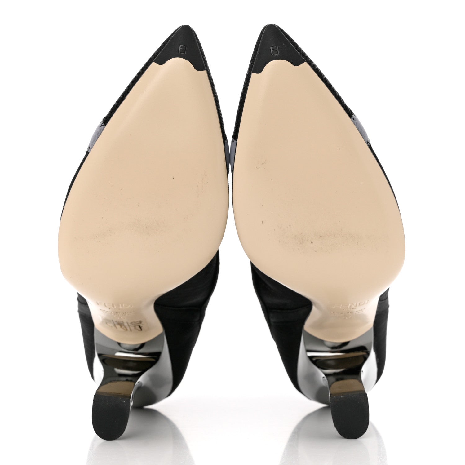 Fendi Mesh Colibri Mid Heel Ankle Booties 36 Antracite Black 5 of 8