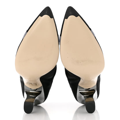Fendi Mesh Colibri Mid Heel Ankle Booties 36 Antracite Black 5 of 8