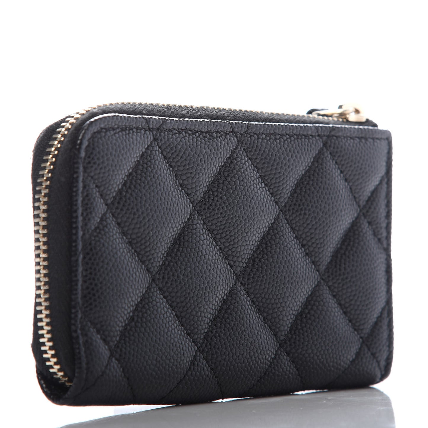 Caviar Quilted Key Holder Case Black