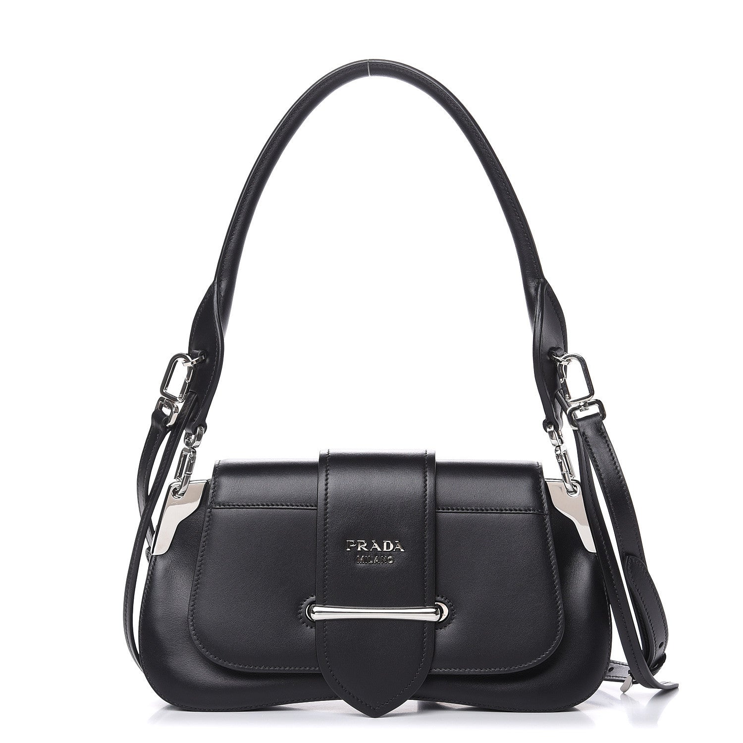 Prada City Calfskin Sidonie Shoulder Bag Black 1 of 11