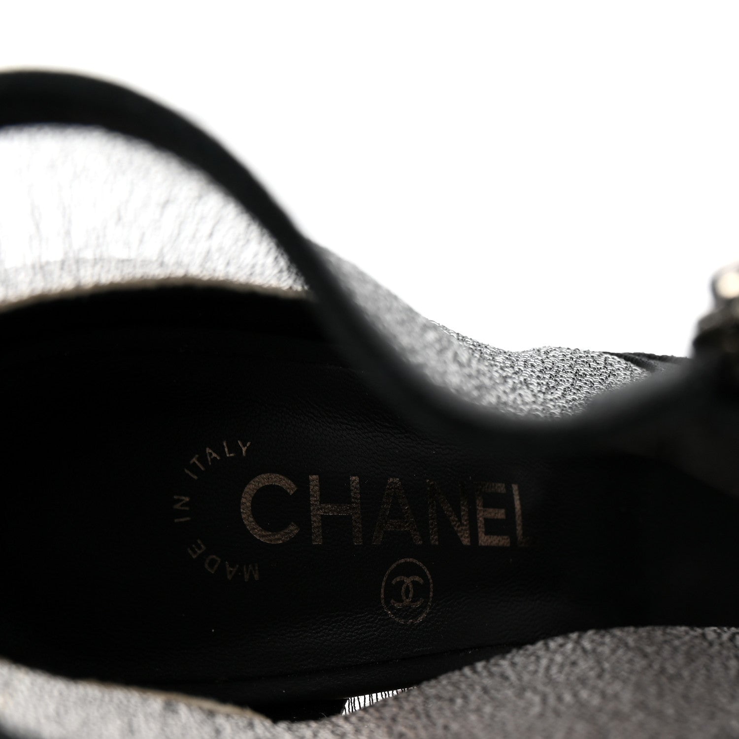 Chanel Mesh Grosgrain Cap Toe Short Boots 38 Grey Black 8 of 10