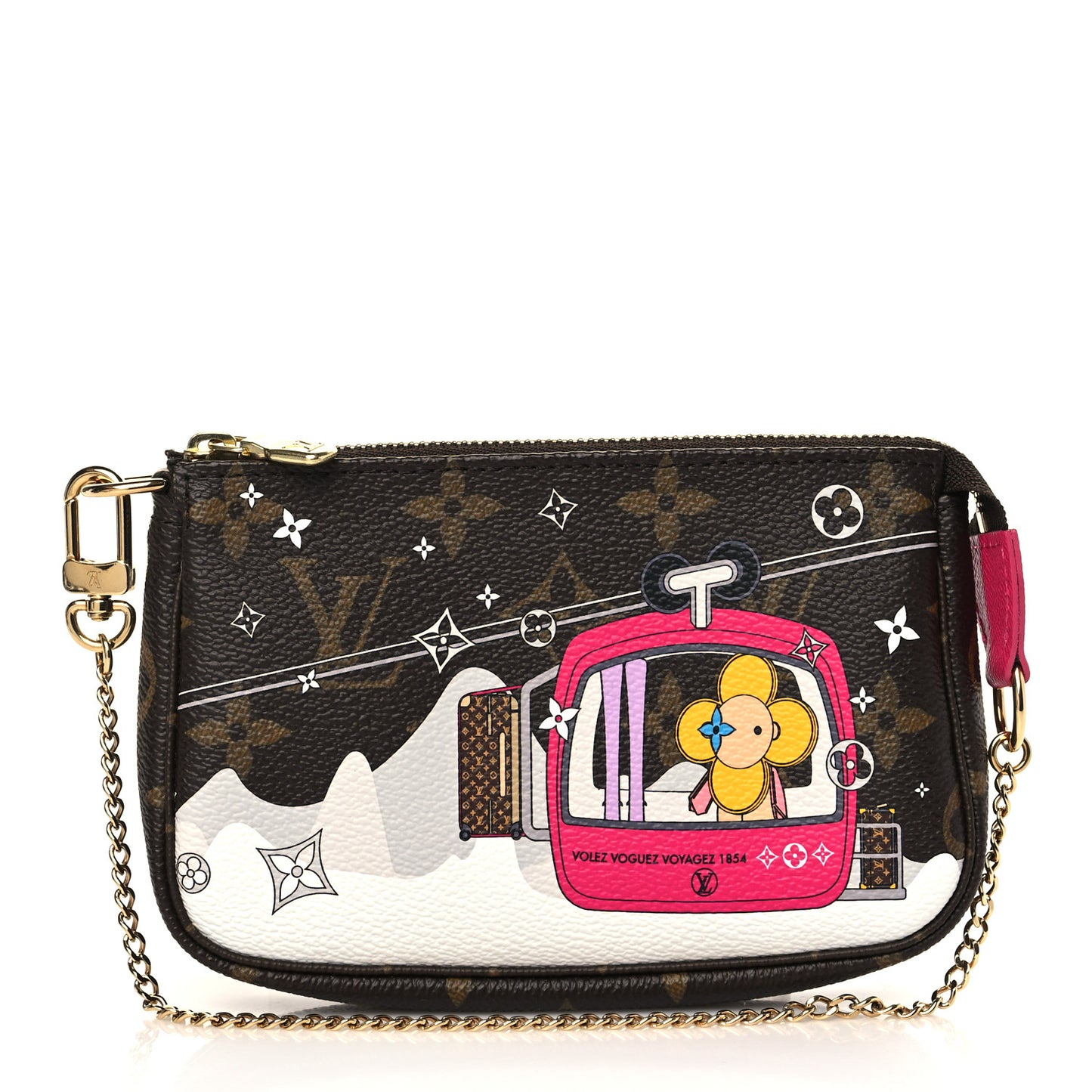 Monogram 2019 Christmas Animation Mini Courchevel Pochette Accessories Fuchsia