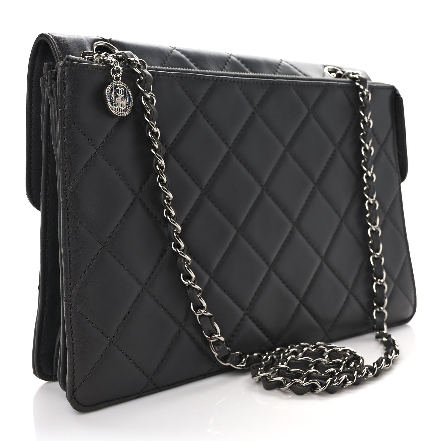 Chanel Lambskin Paris Bombay Reissue Accordion Flap Black 3 of 9