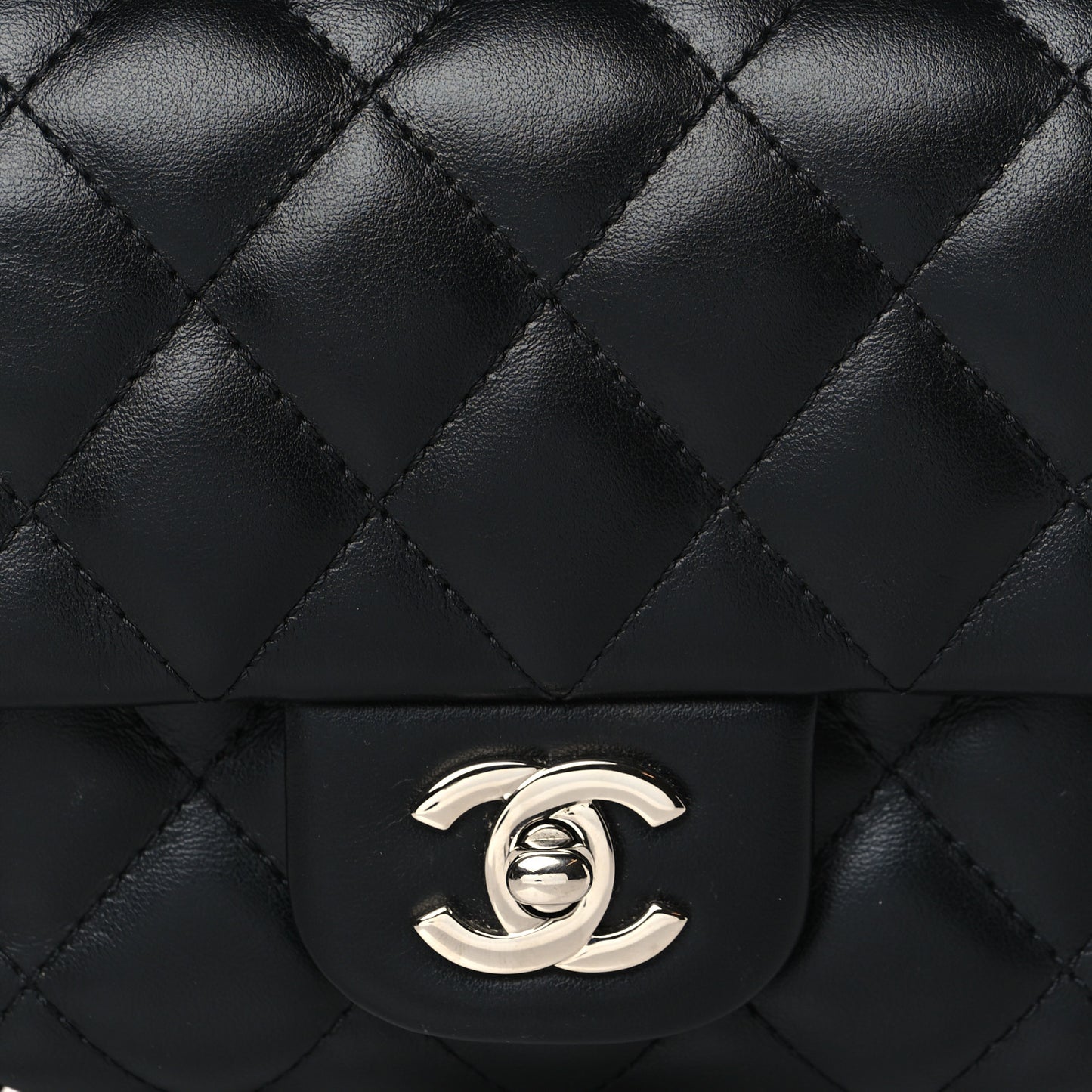 Calfskin Quilted CC Uniform Flap Belt Bag Black