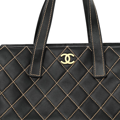 Chanel Calfskin Wild Stitch Medium Tote Black 8 of 11