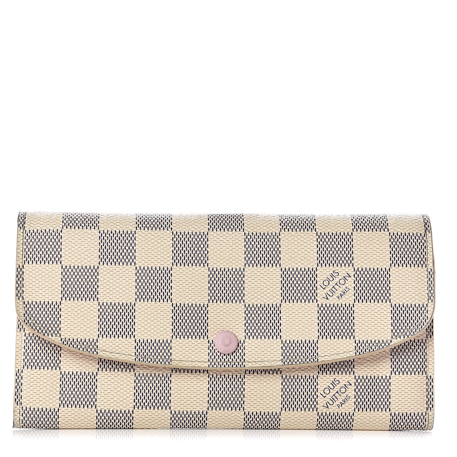 Louis Vuitton Damier Azur Emilie Wallet Rose Ballerine 1 of 9