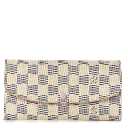 Louis Vuitton Damier Azur Emilie Wallet Rose Ballerine 1 of 9