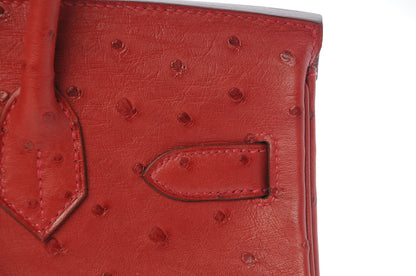 Hermes Ostrich Birkin 30 Rouge Vif 21 of 30