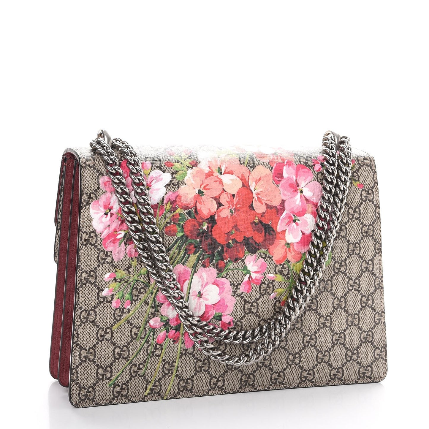 GG Supreme Monogram Blooms Medium Dionysus Shoulder Bag Beige Multicolor Dry Rose