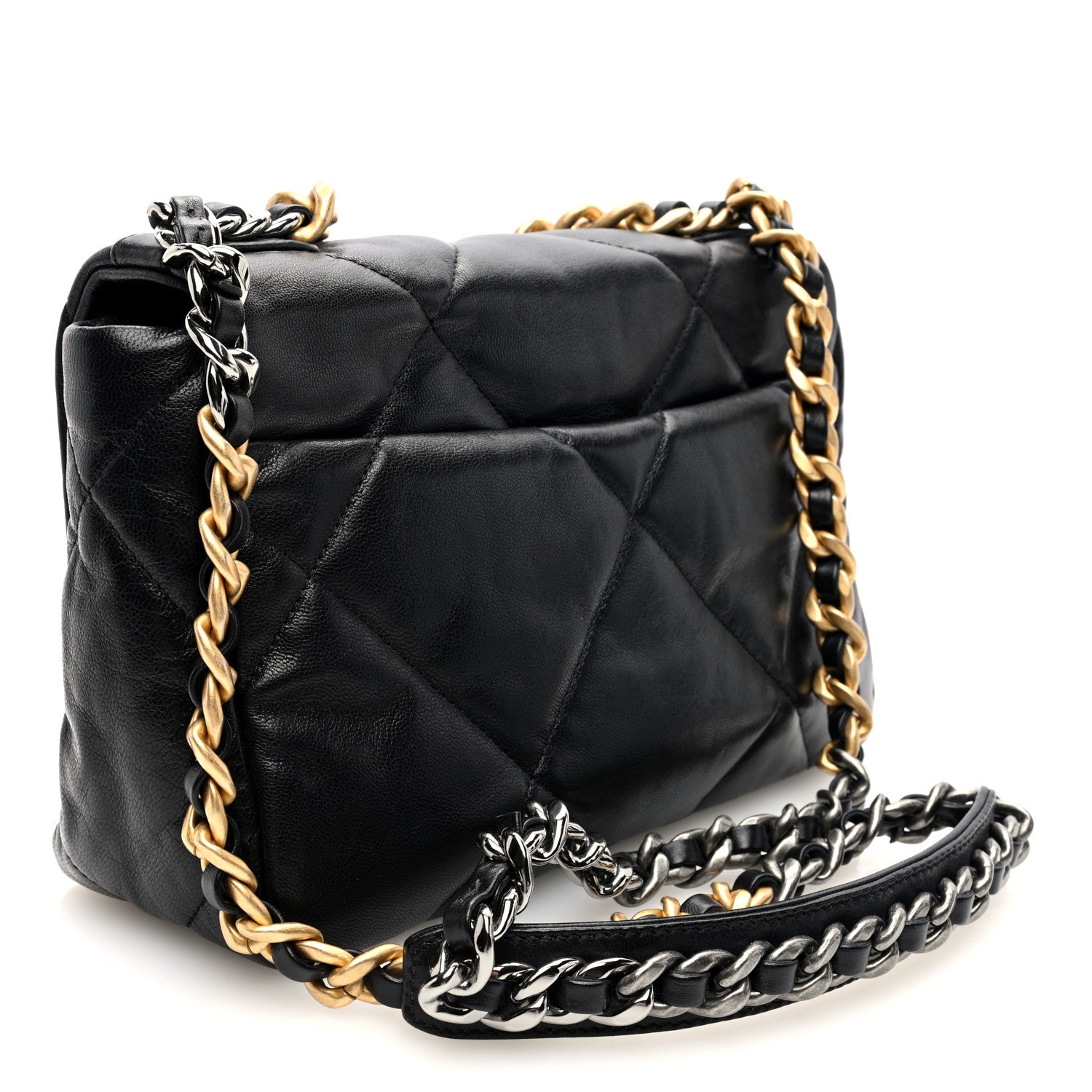 Chanel Goatskin Quilted Medium Chanel 19 Flap Black 3 of 10