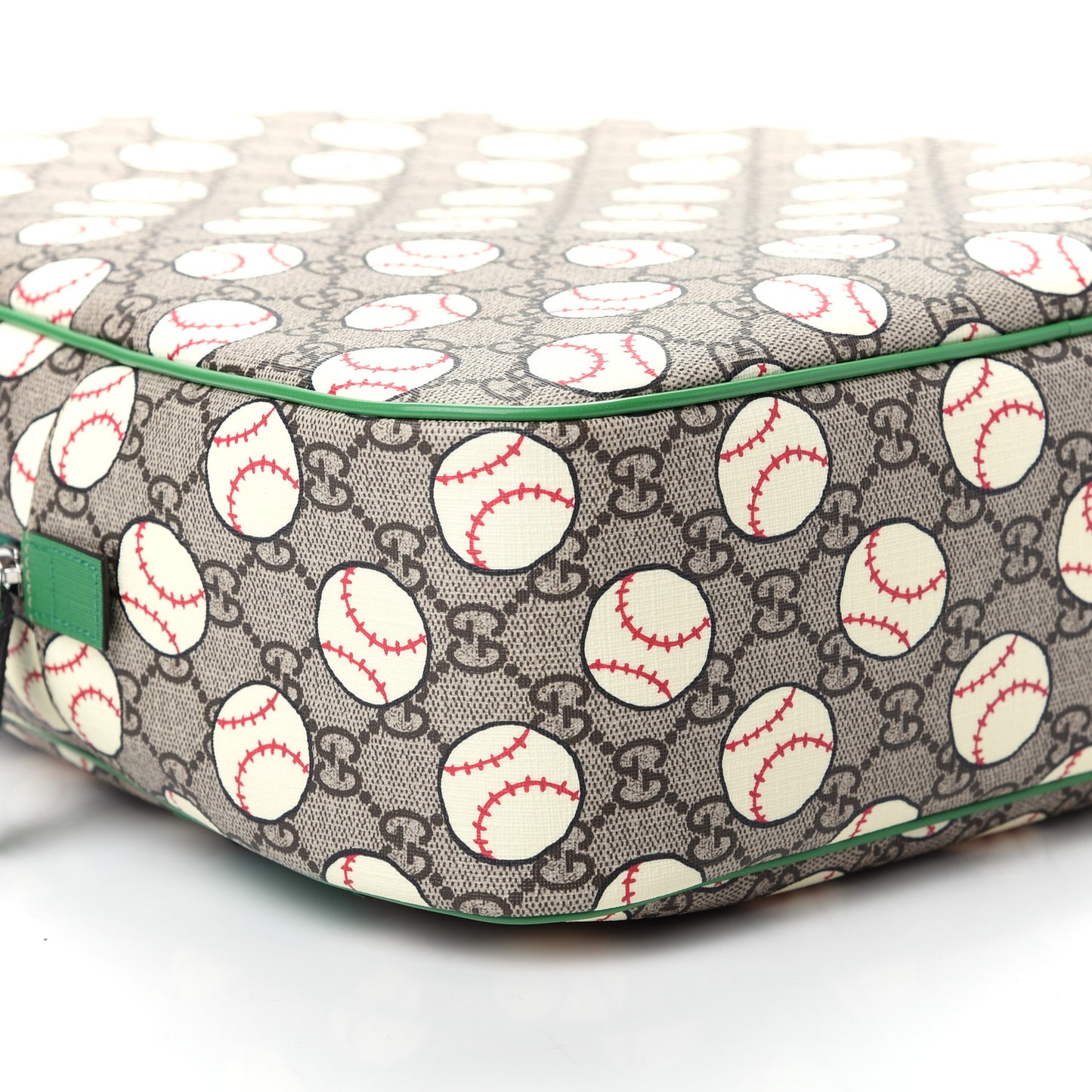 GG Supreme Monogram Baseballs Web Childrens Backpack Green