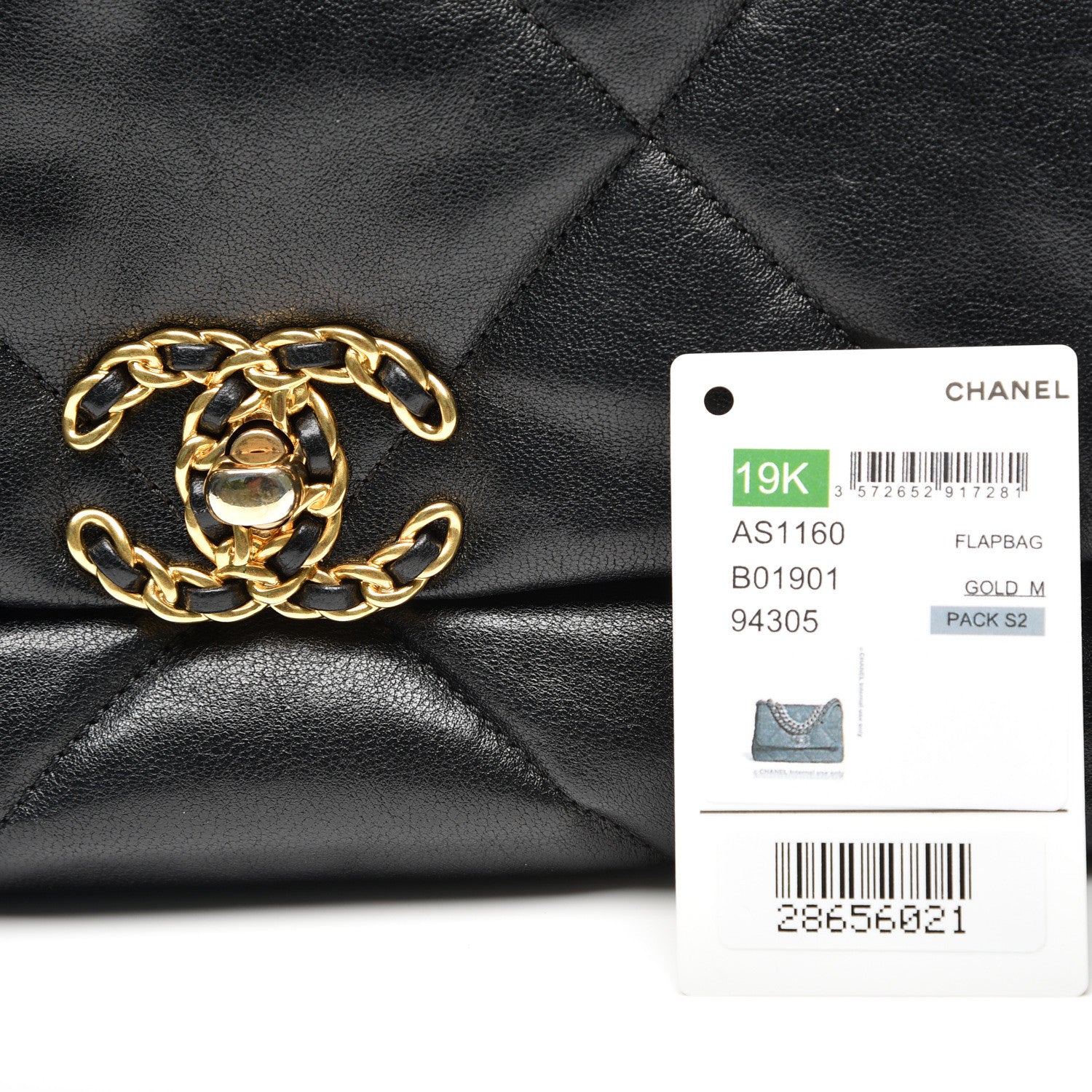Chanel Goatskin Quilted Medium 19 Flap Black 11 of 11