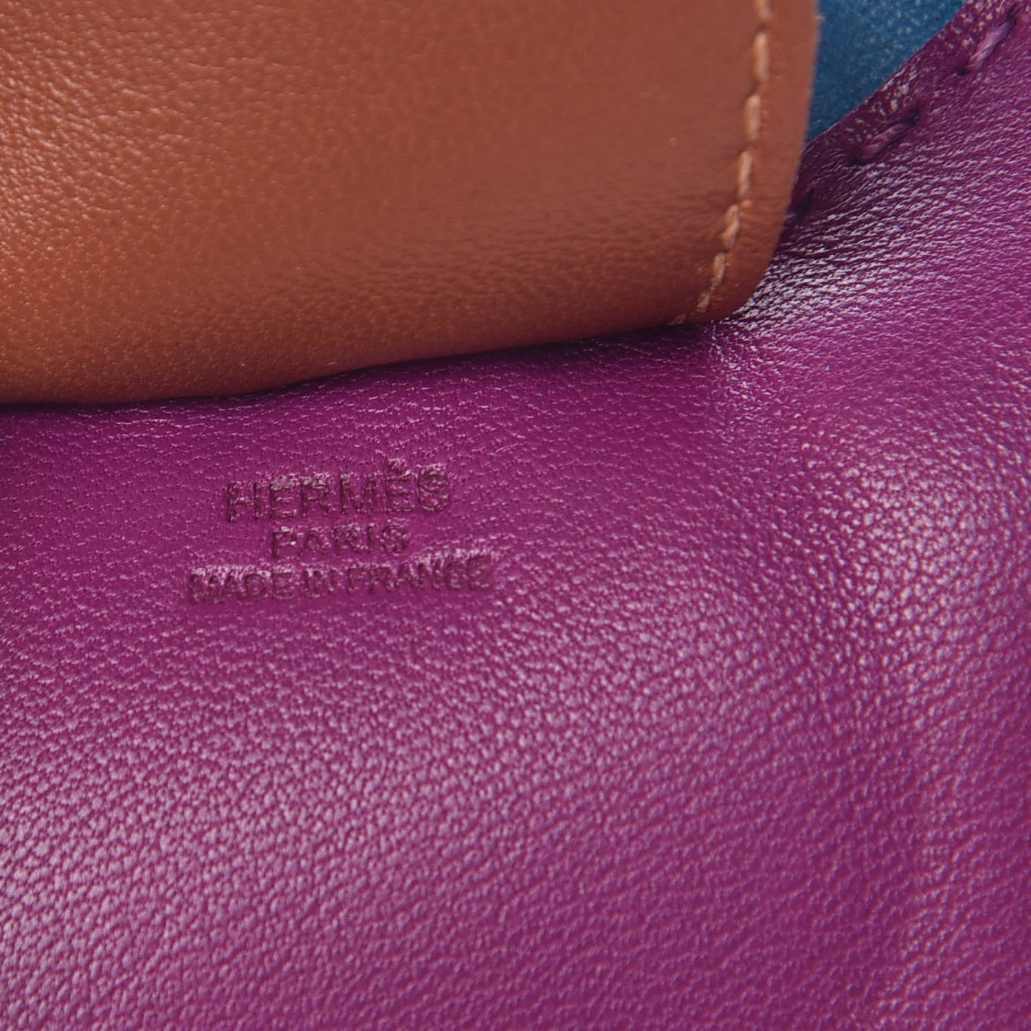 Hermes Milo Lambskin Grigri Rodeo Horse Bag Charm GM Anemone Bleu Izmir Fauve 3 of 4