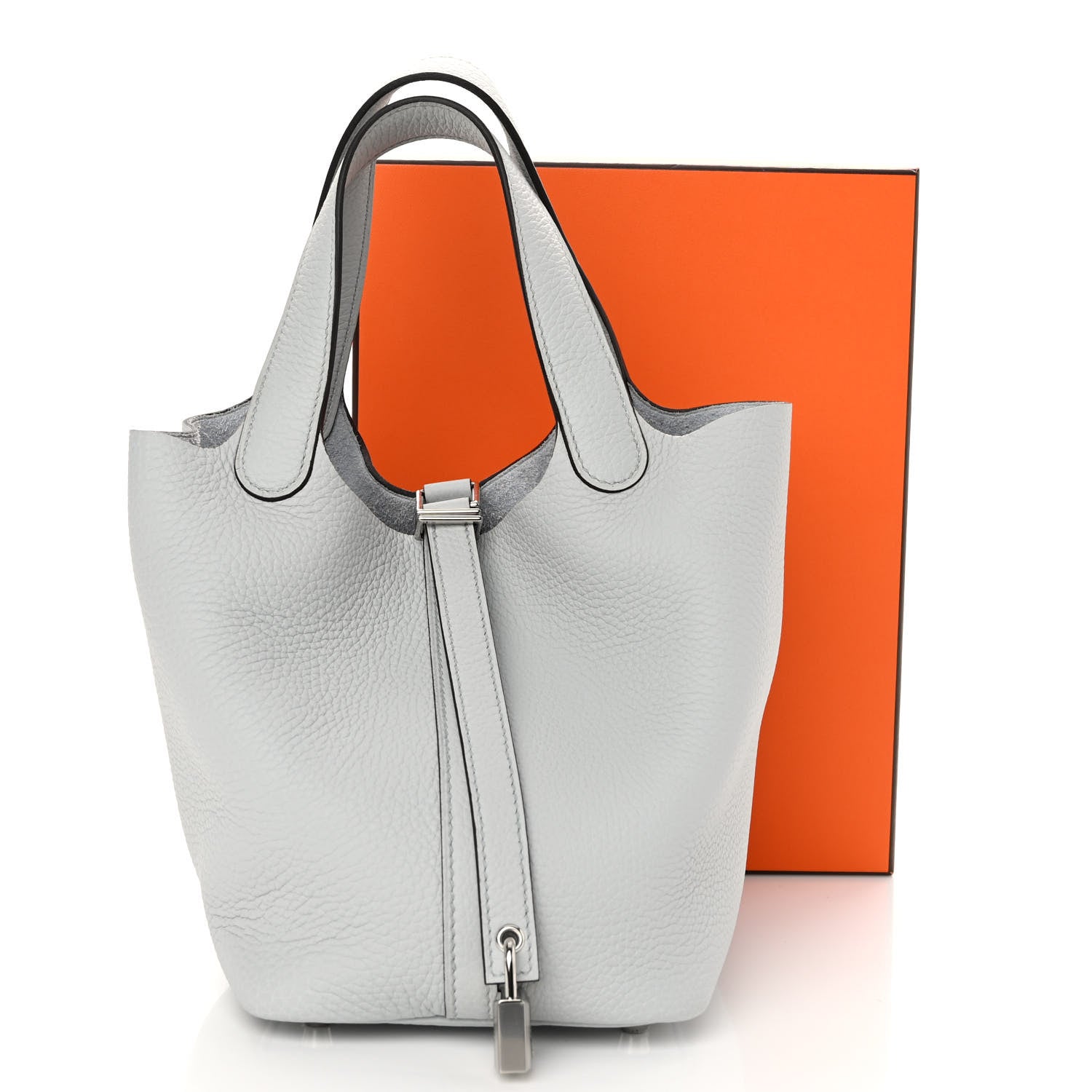 Hermes Taurillon Clemence Picotin Lock 18 PM Bleu Pale 11 of 11