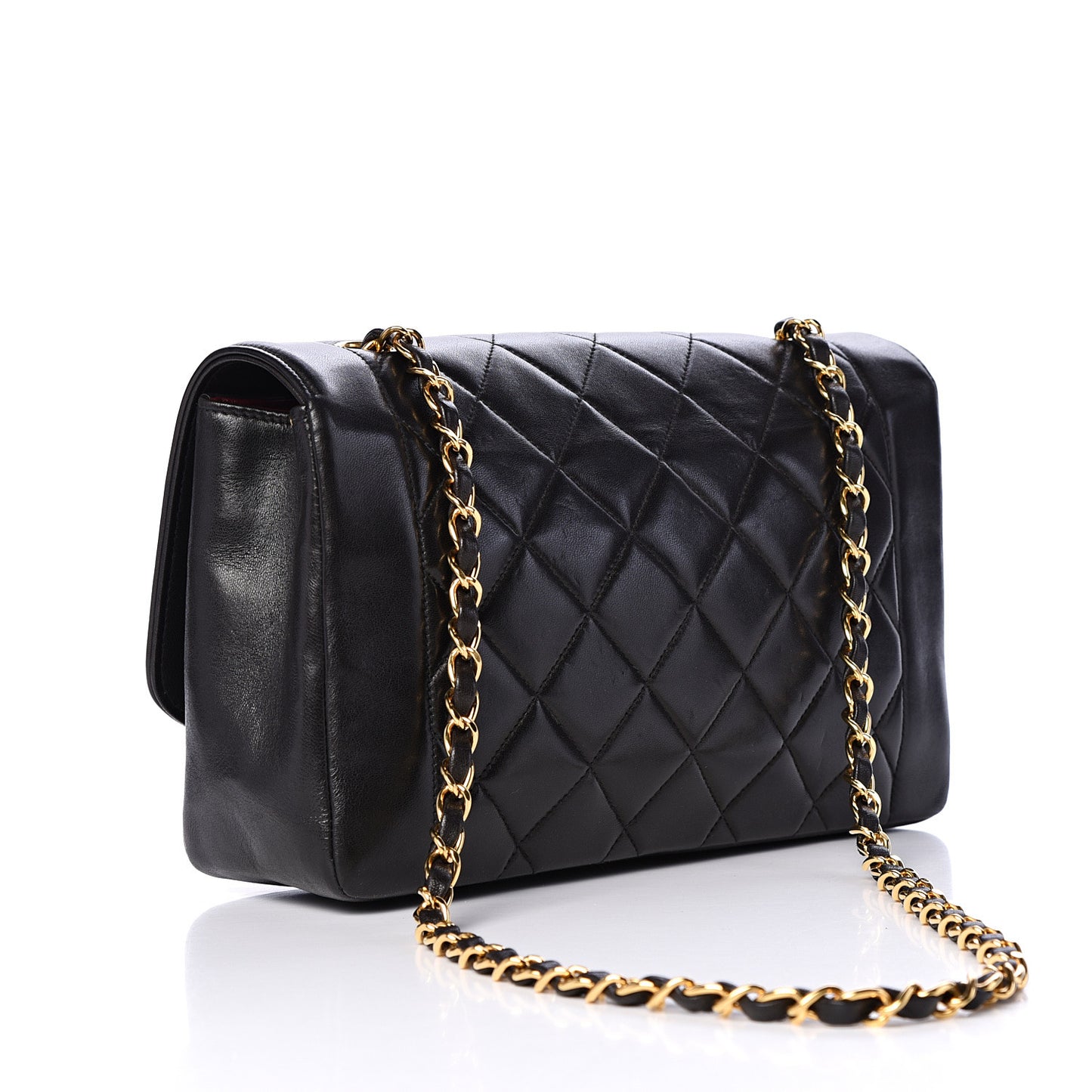 Lambskin Quilted Medium Single Flap Black