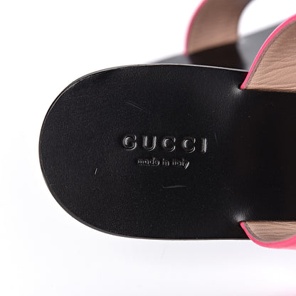 Gucci Calfskin GG Marmont Thong Sandals 38 Fuxia Fluo 7 of 20