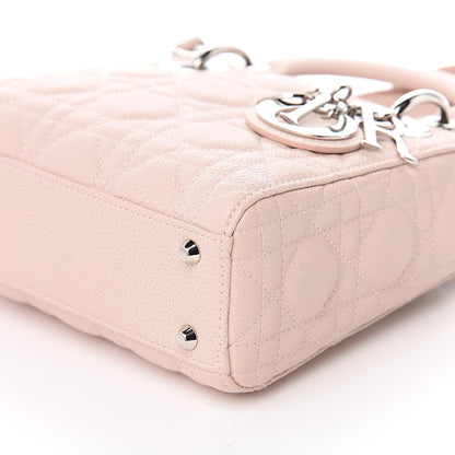 Christian Dior Grained Calfskin Cannage Mini Lady Dior Rose Poudre 9 of 10
