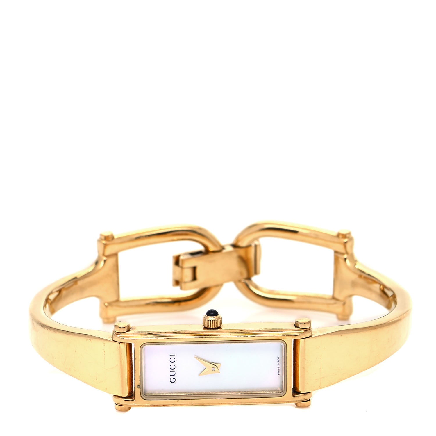 Gucci Stainless Steel Mother of Pearl 12mm 1500L Horsebit Quartz Watch 2 of 4