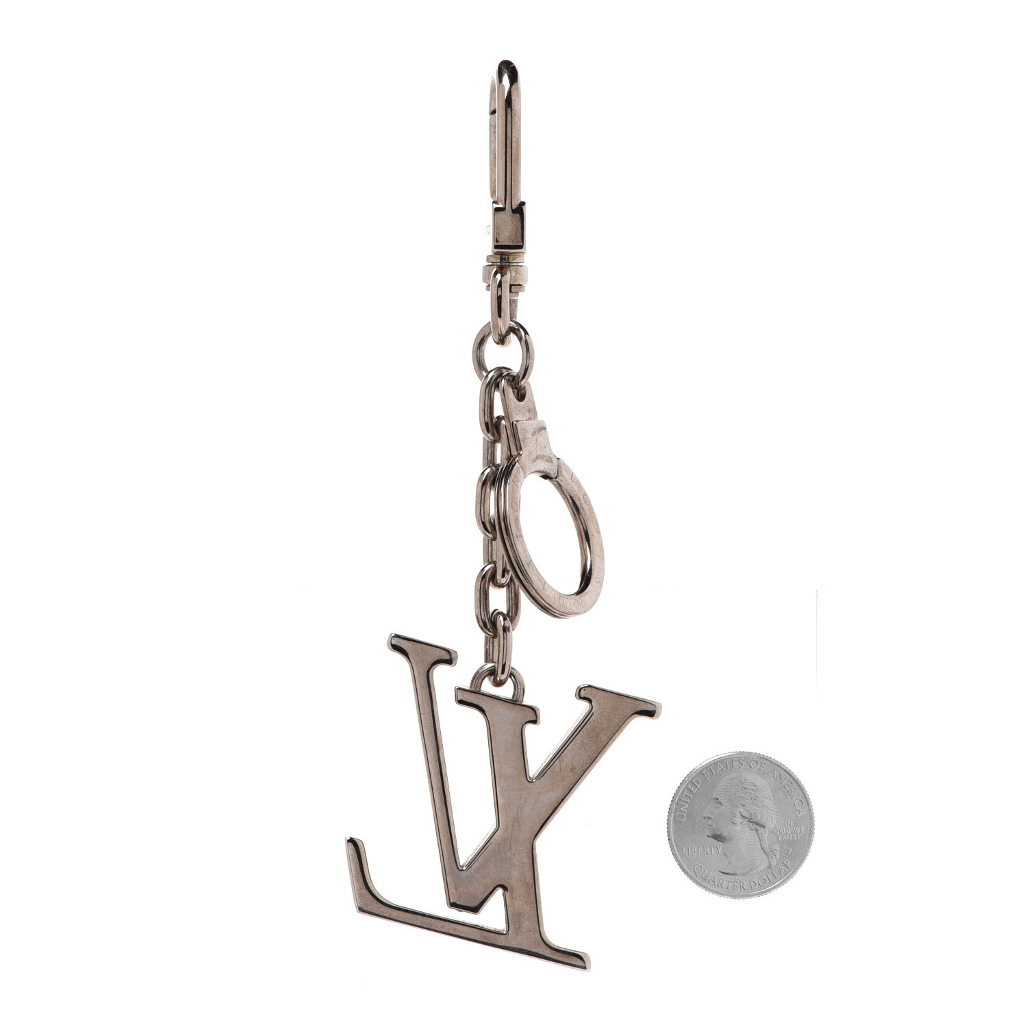 Louis Vuitton LV Facettes Bag Charm Key Holder Silver 2 of 3
