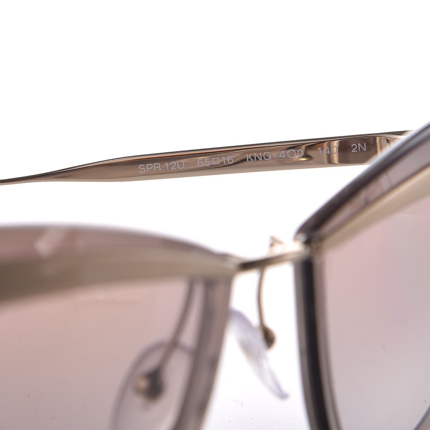 Prada Cinema Evolution 65mm Sunglasses SPR 12U Beige Gradient Mirror 5 of 8