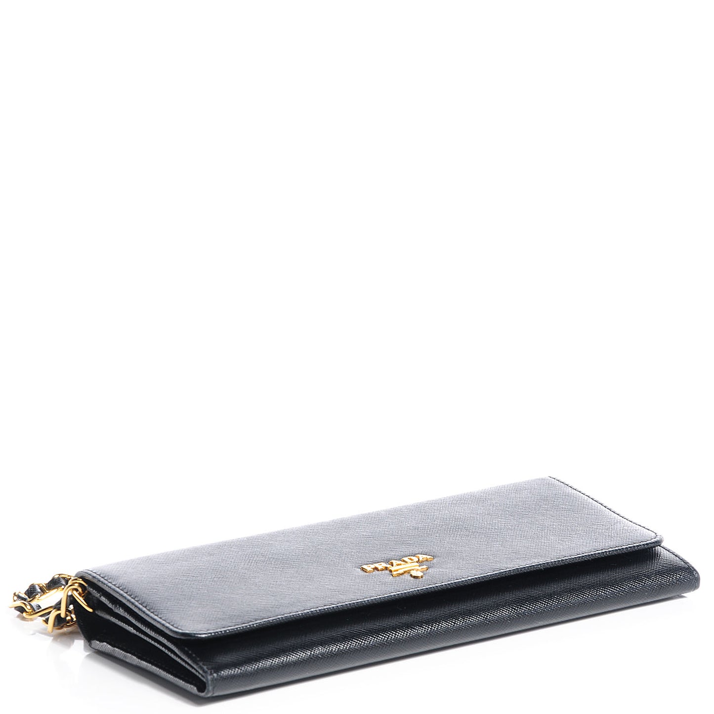 Saffiano Metal Oro Chain Wallet Nero Black
