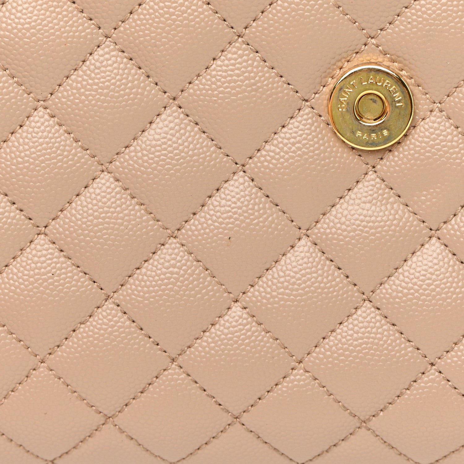 Saint Laurent Grain De Poudre Mixed Matelasse Large Triquilt Monogram Satchel Dark Beige 13 of 25