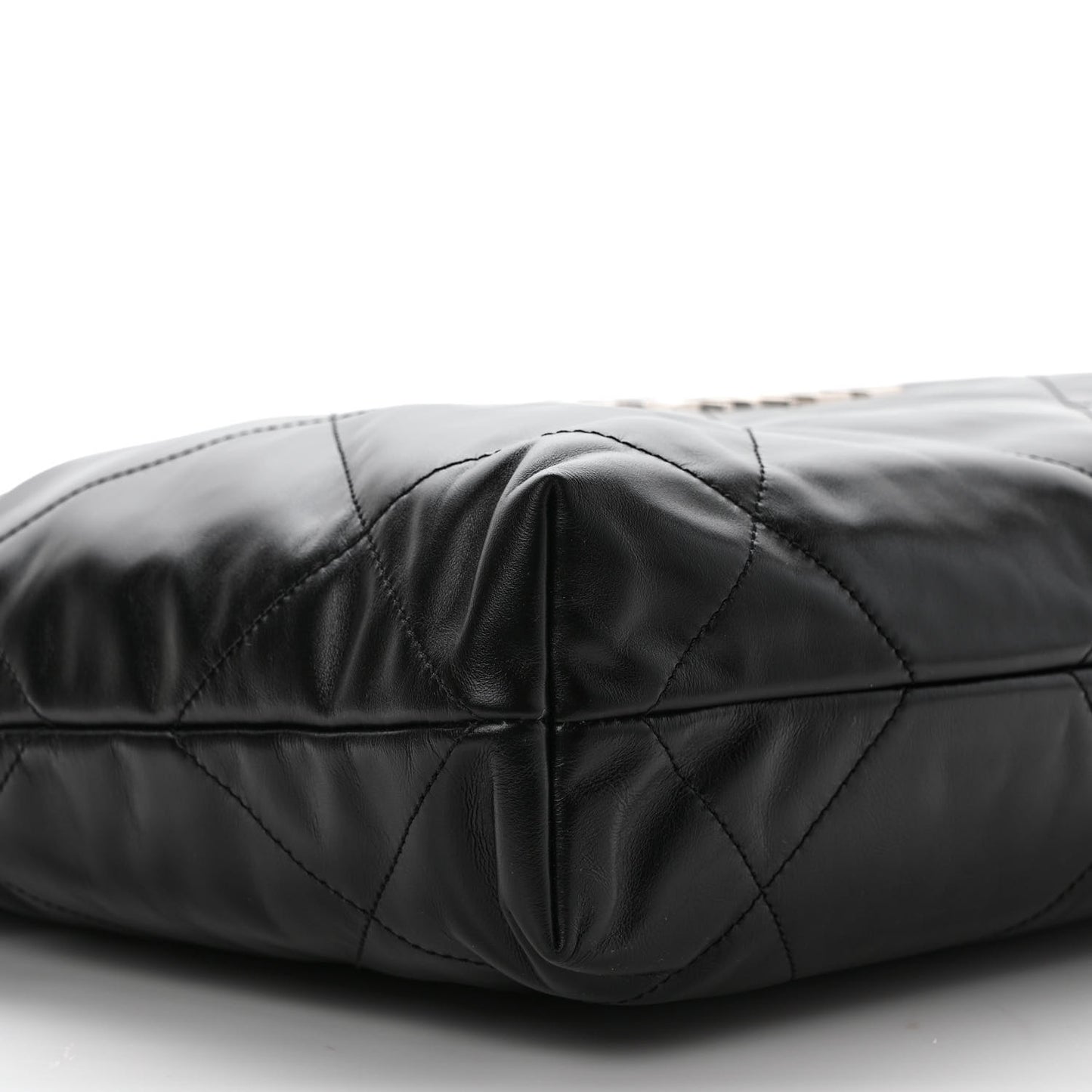 Shiny Calfskin Quilted Small Chanel 22 Black
