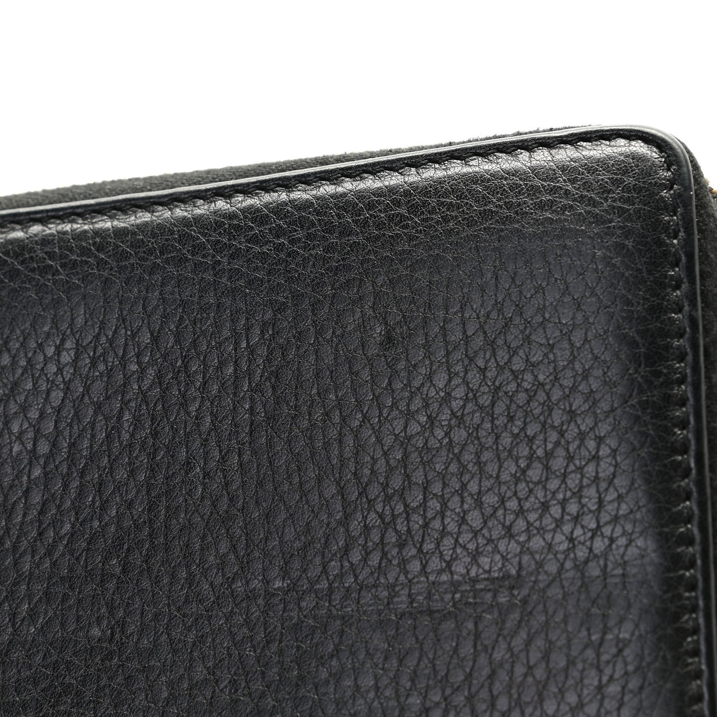Pebbled Calfskin Soho Zip Around Wallet Black
