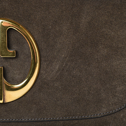 Gucci Suede Medium 1973 Top Handle Satchel Olive 17 of 19