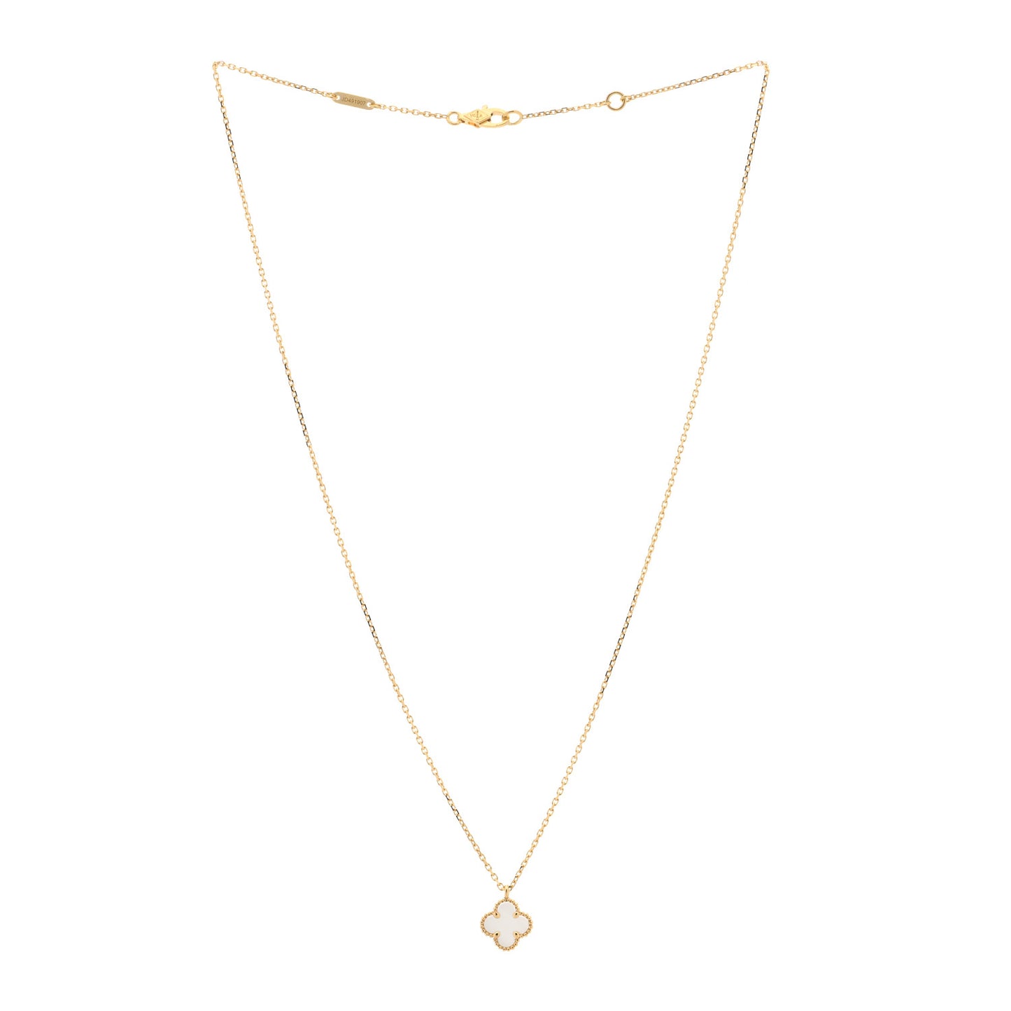 18K Yellow Gold Mother of Pearl Sweet Alhambra Pendant Necklace
