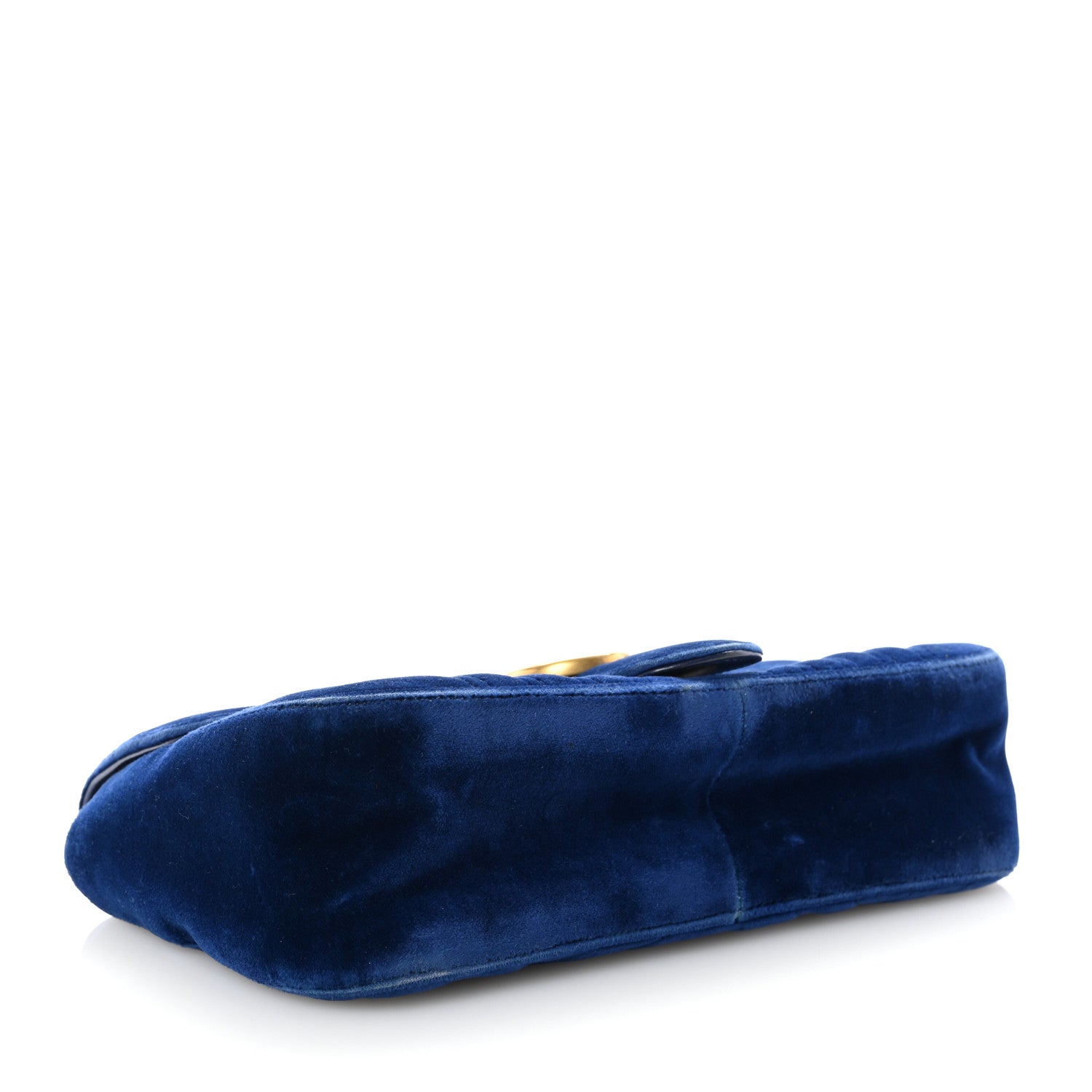 Gucci Velvet Matelasse Small GG Marmont Shoulder Bag Cobalt Blue 4 of 10