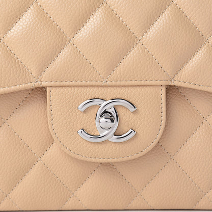 Chanel Caviar Quilted Jumbo Double Flap Beige Clair 9 of 11