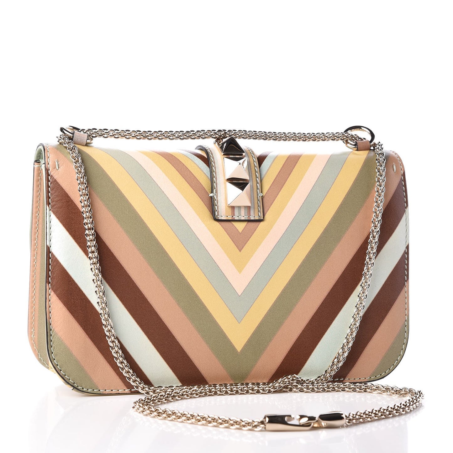 Vitello Native Couture 1975 Medium Glam Lock Rockstud Flap Multicolor
