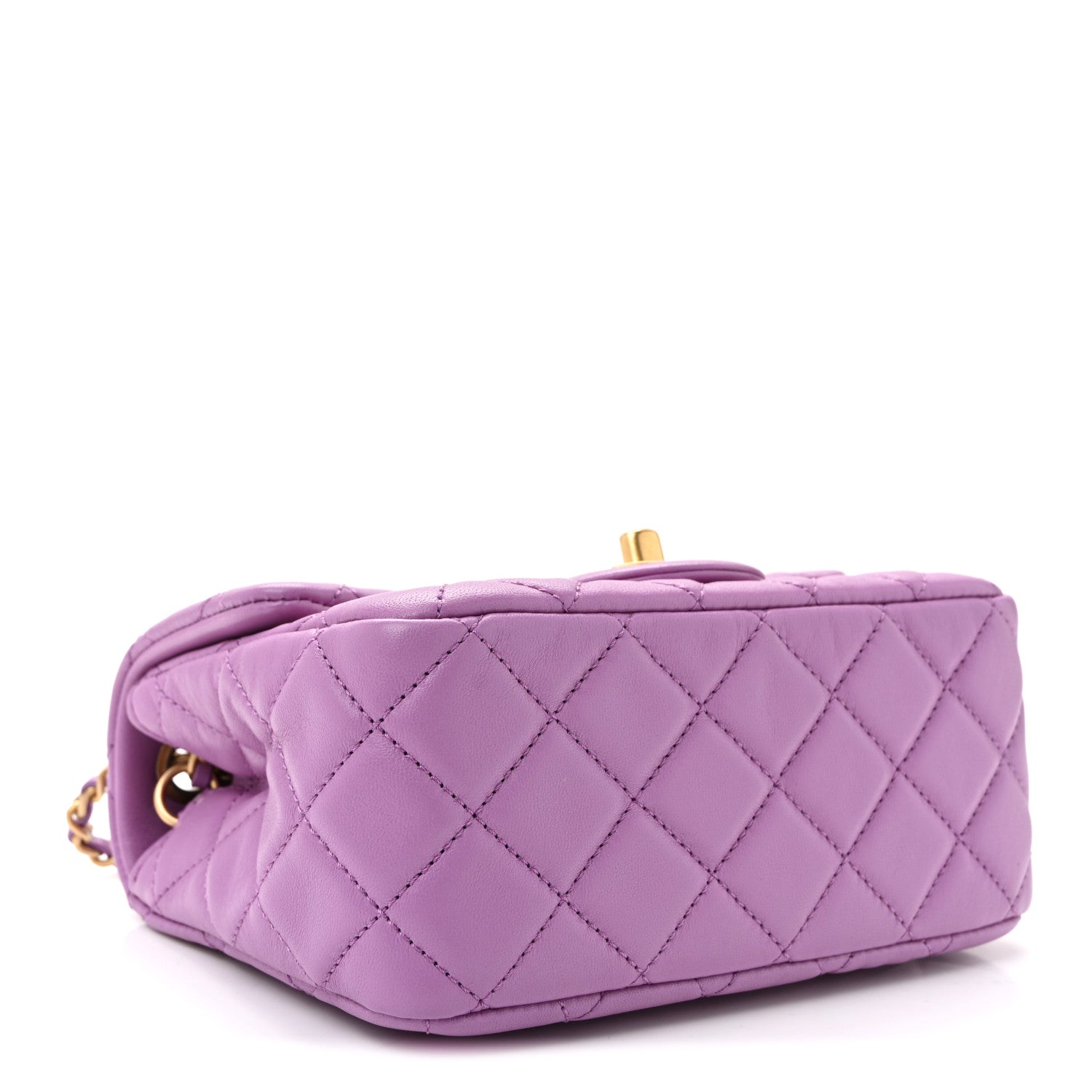 Chanel Lambskin Quilted Mini Pearl Crush Flap Purple 4 of 10