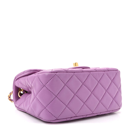 Chanel Lambskin Quilted Mini Pearl Crush Flap Purple 4 of 10