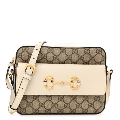 Gucci GG Supreme Monogram Small Horsebit 1955 Shoulder Bag Beige Mystic White 1 of 10