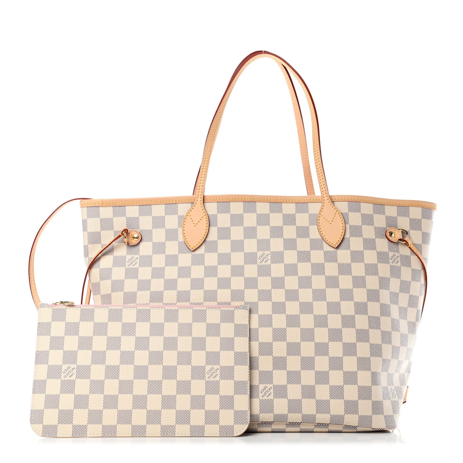 Louis Vuitton Damier Azur Neo Neverfull MM Rose Ballerine 1 of 4