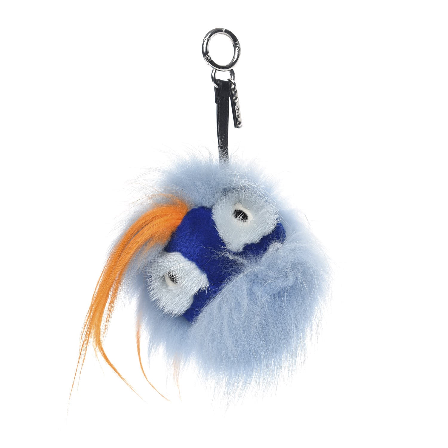 Fendi Fox Rabbit Goat Mink Fur Vitello Flamingo Dawny Monster Bag Bug Charm Azzurro Sky Orange Multicolor 1 of 4
