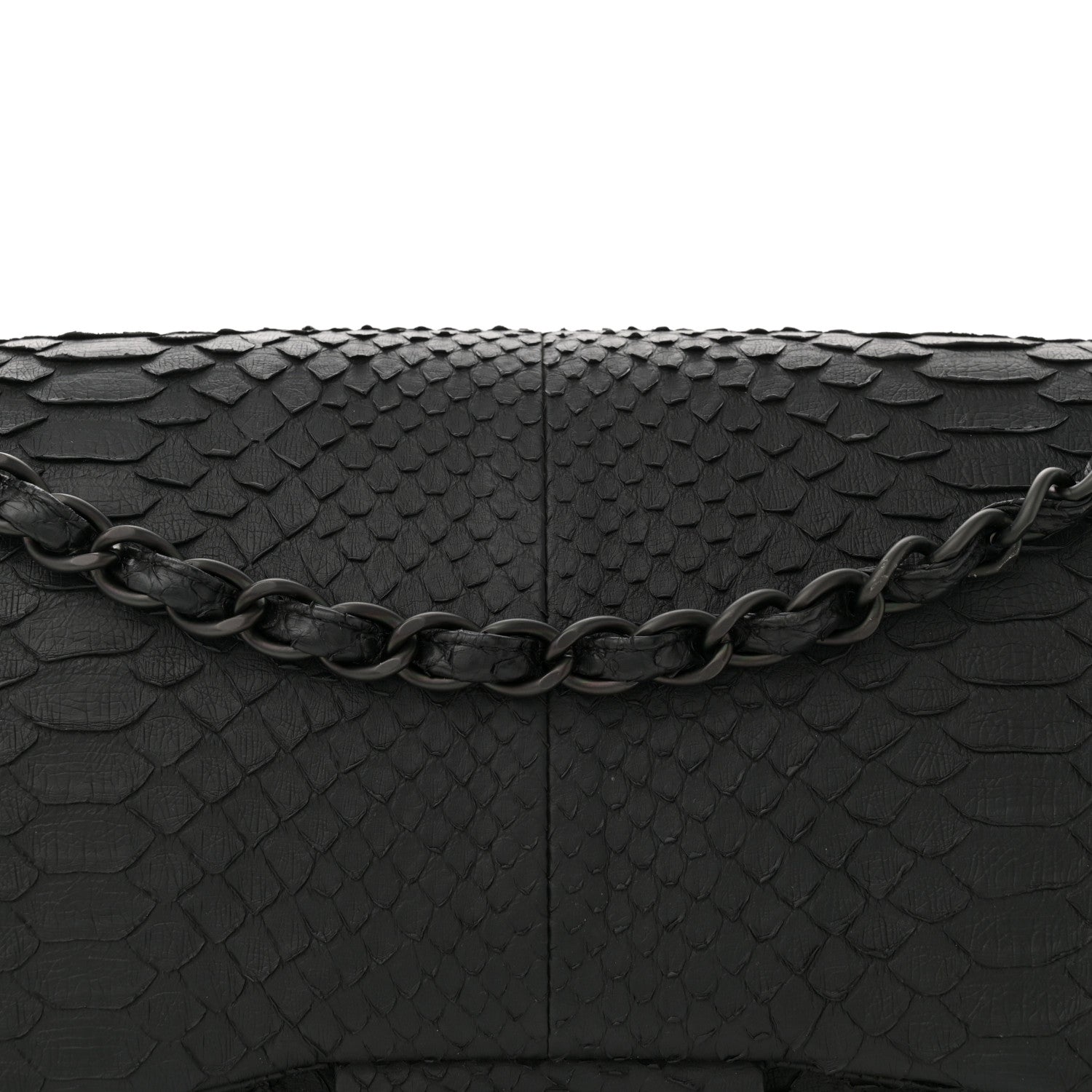 Chanel Snakeskin Jumbo Double Flap So Black 7 of 10