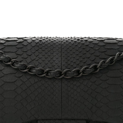 Chanel Snakeskin Jumbo Double Flap So Black 7 of 10