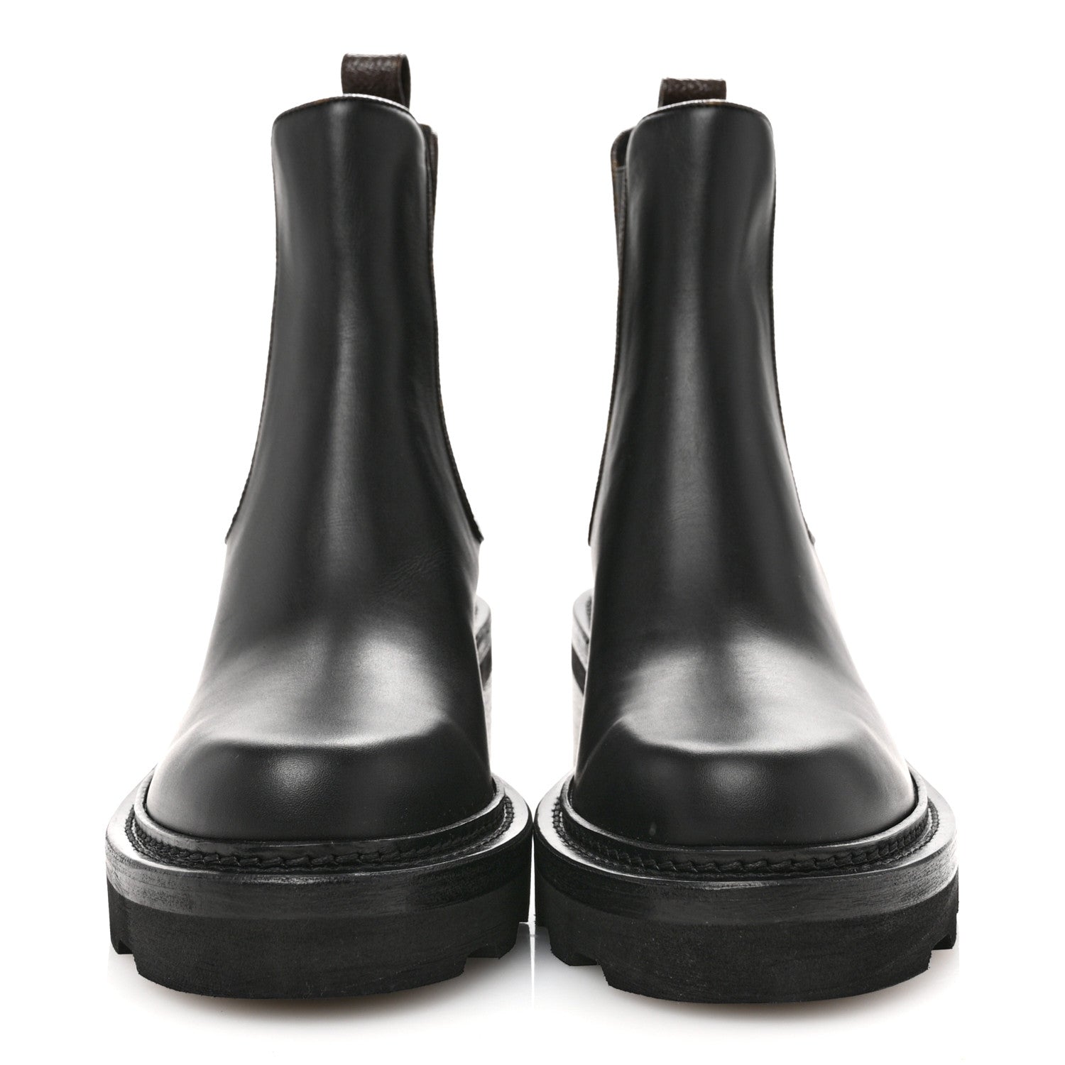 Louis Vuitton Calfskin Monogram Beaubourg Ankle Boots 37.5 Black 3 of 8