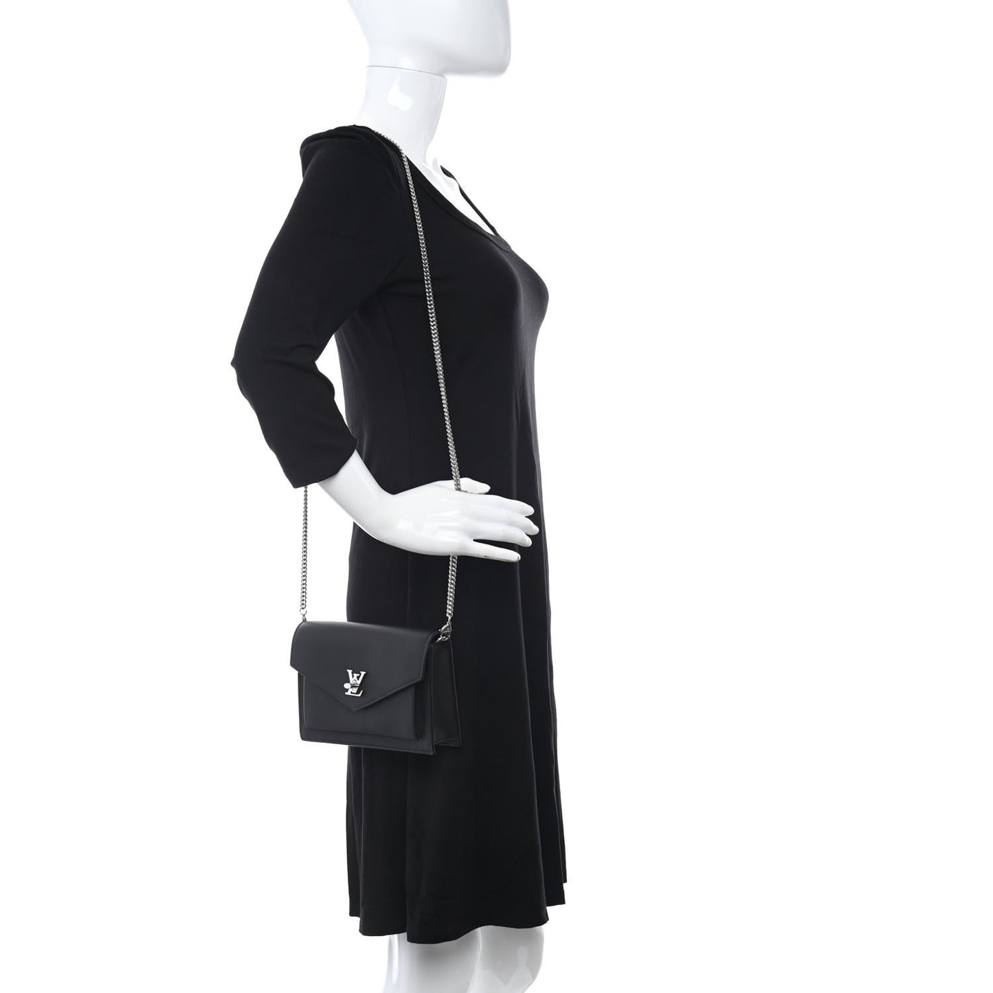 Soft Calfskin My Lockme Chain Pochette Black