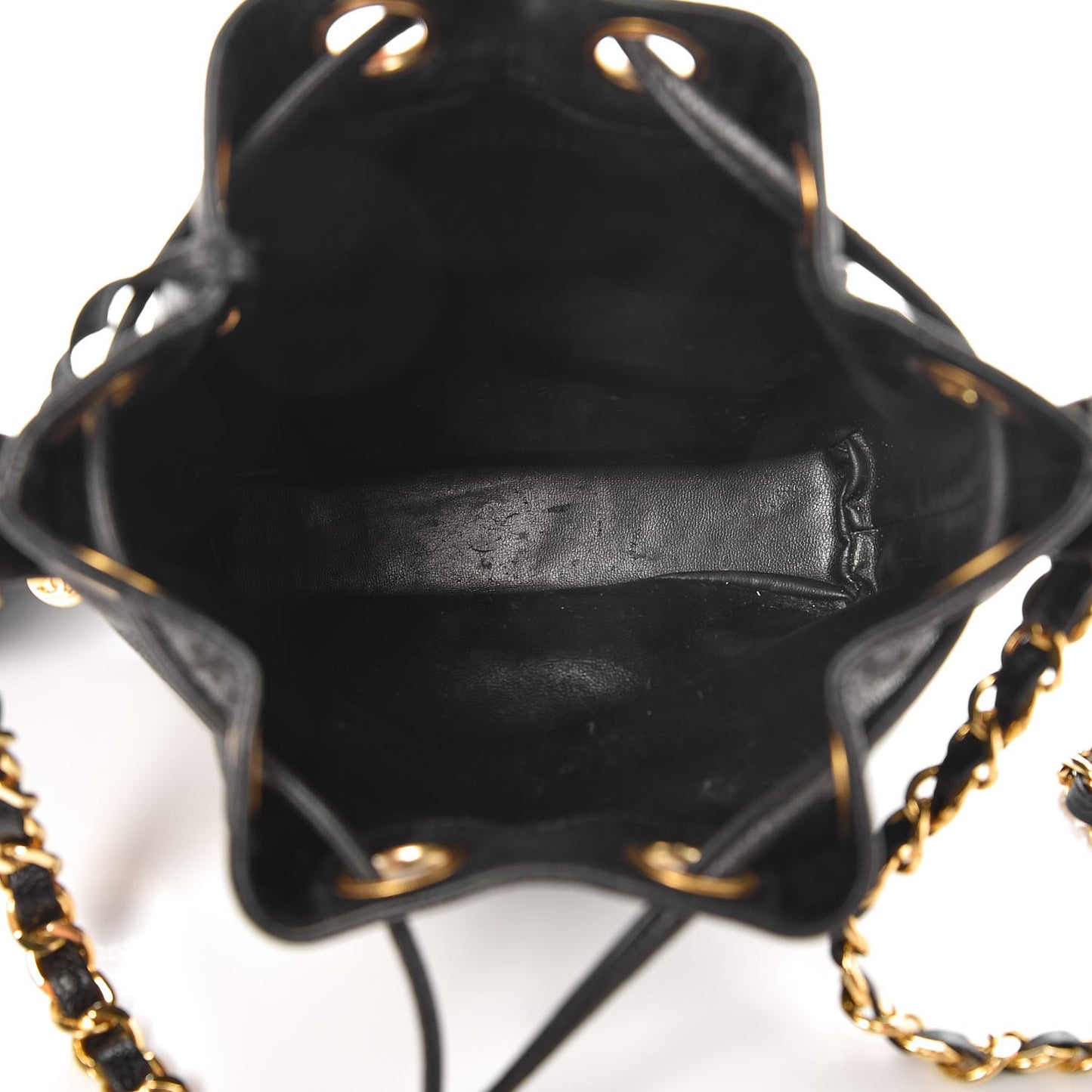 Caviar CC Drawstring Shoulder Bag Black