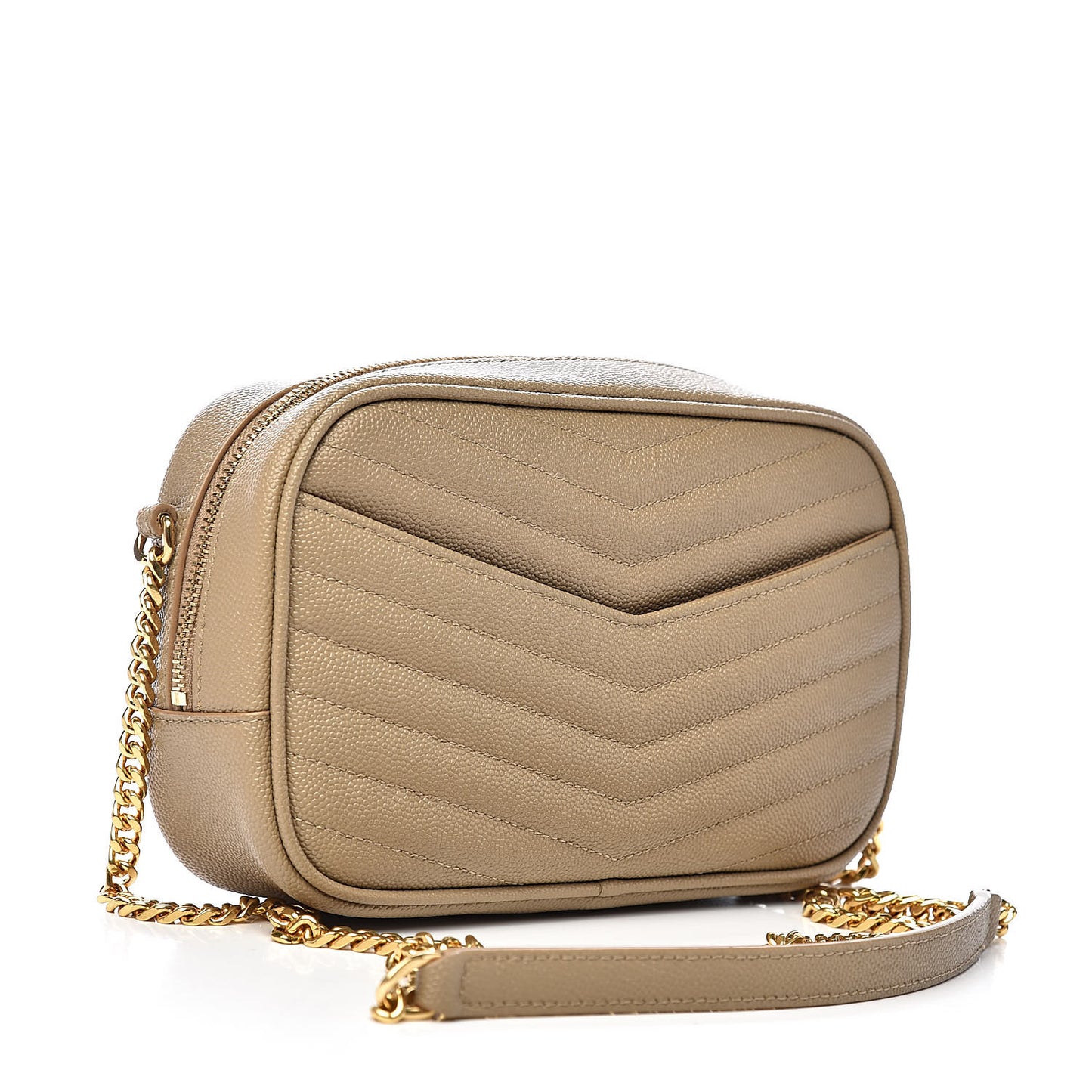 Grain De Poudre Matelasse Monogram Mini Lou Camera Bag Dark Beige