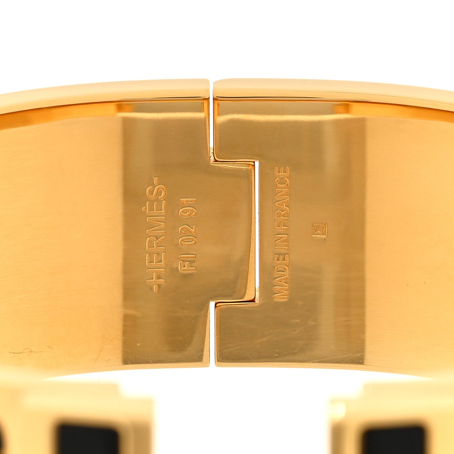 Enamel Printed Bijoux Trompe L’Oeil Wide Clic Clac H Bracelet PM Black